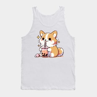 Cute corgi and delicious boba Tank Top